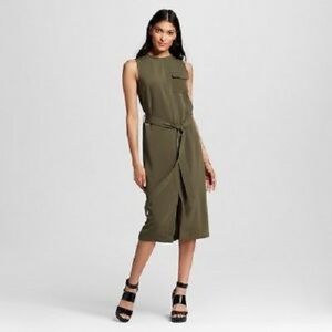 Olive Green Who What WEar Mid Calf Dress
